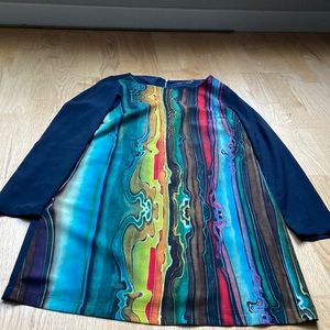 PRANA Women’s Short Zippered Back Rainbow 🌈 Print Gorgeous Dress Lined Size XS